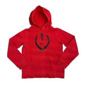 Youth Nike Football Red Hooded Sweatshirt - Size XL